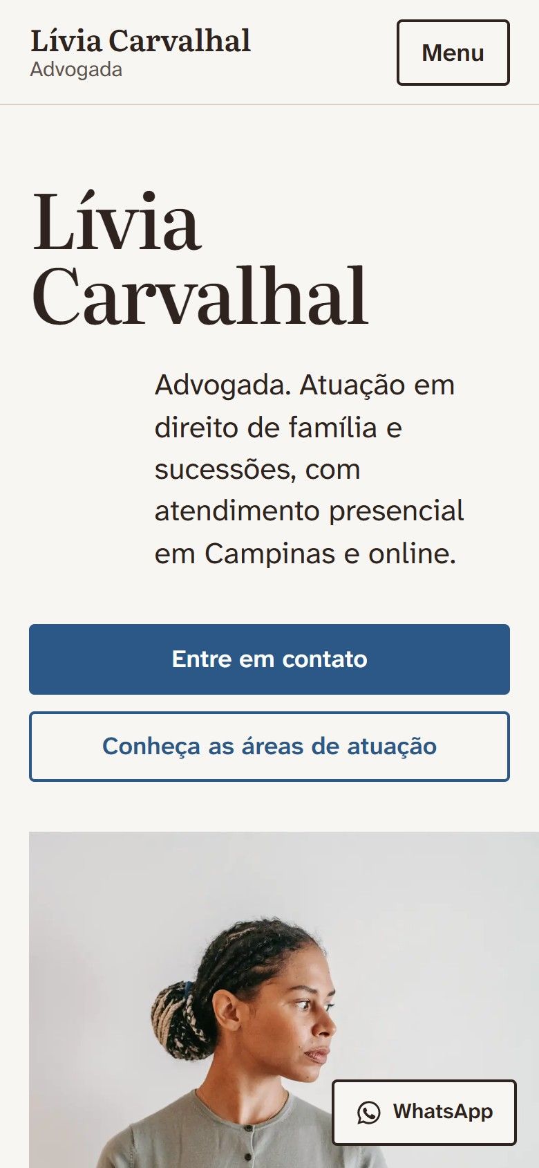 O mesmo site aberto no celular