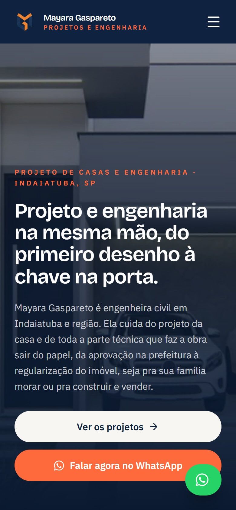 O mesmo site aberto no celular