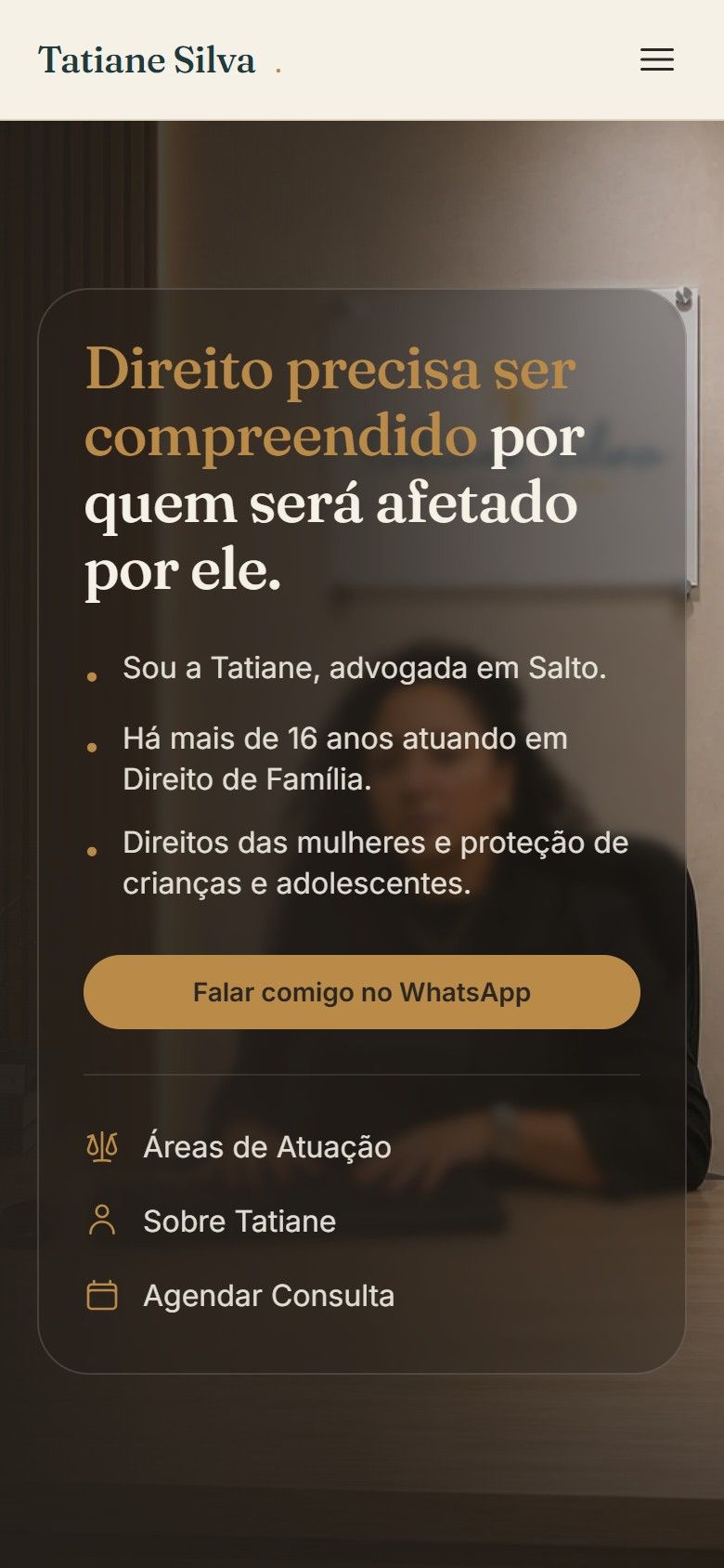 O mesmo site aberto no celular